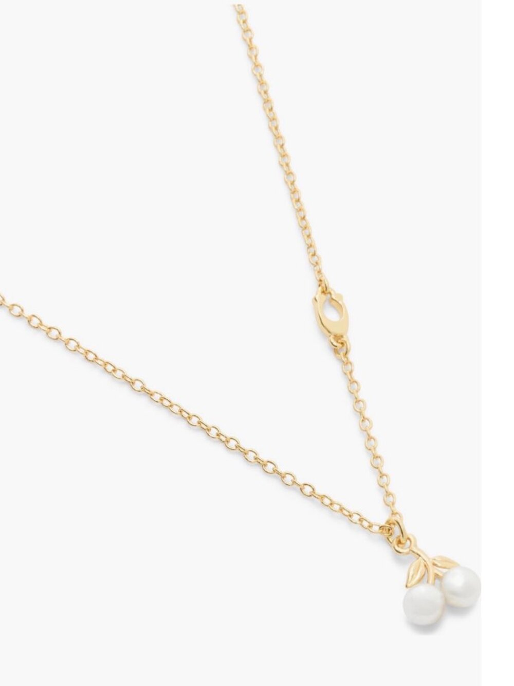 COACH Faux Pearl Cherry Pendant Necklace